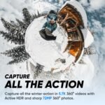 Insta360 X3 Snow Kit (New Version) - 360 Action Camera with 5.7K 360 Active HDR Video, 4K Single-Lens Camera, Waterproof, FlowState Stabilization, 2.29" Touchscreen, AI Editing, Wintersports - Image 4