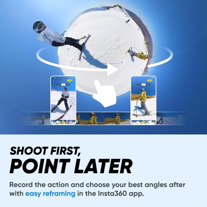 Insta360 X3 Snow Kit (New Version) - 360 Action Camera with 5.7K 360 Active HDR Video, 4K Single-Lens Camera, Waterproof, FlowState Stabilization, 2.29" Touchscreen, AI Editing, Wintersports - Image 5