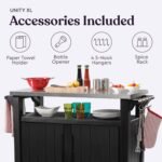 Keter Unity XL Portable Outdoor Table with Stainless Steel Top for Kitchen Prep and Outdoor Storage Cabinet for Grilling Accessories, Dark Grey - Image 4