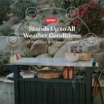 Keter Unity XL Portable Outdoor Table with Stainless Steel Top for Kitchen Prep and Outdoor Storage Cabinet for Grilling Accessories, Dark Grey - Image 5