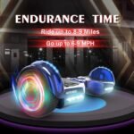 Bluetooth Hoverboard with LED Wheels Chrome Color Self Balance Scooter for Kids, Teenager (Chrome Blue) - Image 3