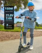 Gyroor H30 Max Electric Scooter for Kids, LED Dispaly, 150W Powerful Motor, Dual Brake System, Adjustable Height and Speed, Best Presents for Kids - Image 3