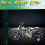 X-PRO Hawk 60 Gas Powered Dirt Bike with CVT Transmission, Electric Start, Disc Brake! 10" Wheels! with Free Training Wheels！ - Image 3