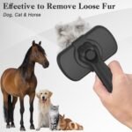 Self Cleaning Shedding Brush - Skin Friendly Grooming Tool for Dogs, Cats, and Puppies, Deshedding and Hair Removal for Long and Short Haired Pets, Black - Image 5