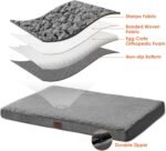EHEYCIGA Orthopedic XL Dog Beds for Extra Large Dogs with Removable Washable Cover for Crate, Grey, 41x27 - Image 4