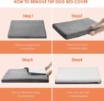 EHEYCIGA Orthopedic XL Dog Beds for Extra Large Dogs with Removable Washable Cover for Crate, Grey, 41x27 - Image 5