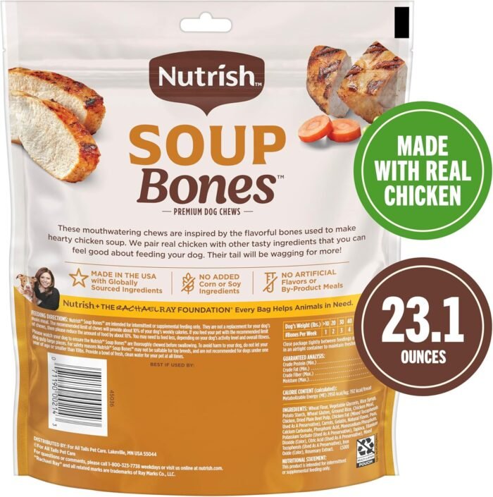 Nutrish Soup Bones Premium Dog Chews with Real Chicken and Veggies, 11 Chews, Packaging May Vary (Rachael Ray) - Image 3
