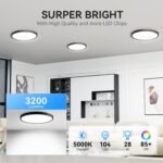 12Pack 3200lm LED Flush Mount Ceiling Light, Super Slim 12 inch Ceiling Light, 5000K LED Light for Bedroom, Living Room, Dining Room … - Image 3