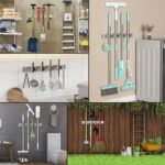 Holikme Mop Broom Holder Wall Mount Metal Pantry Organization and Storage Garden Kitchen Tool Organizer Wall Hanger for Home Goods (4 Positions with 4 Hooks, Silver) - Image 4