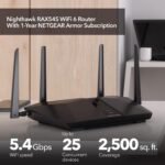 NETGEAR Nighthawk 6-Stream Dual-Band WiFi 6 Router (RAX54S) – Security Features, AX5400 Wireless Speed, Up to 5.4 Gbps, Covers up to 2,500 sq. ft., 25 Devices - 1-Year Armor Subscription Included - Image 3