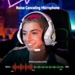 Gaming Headset for PC, Ps4, Ps5, Xbox Headset with 7.1 Surround Sound Gaming Headphones with Noise Canceling Mic, LED Light Over Ear Headphones for Switch, Xbox Series X/S, Laptop, Mobile White - Image 3