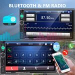 Podofo Car Stereo Double Din Car Radio 7 Inch MP5 Player with HD Touch Screen Digital Display Bluetooth Multimedia Support PhoneLink USB SD Aux-in 2 Din Autoradio with Backup Camera - Image 3