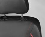 CAR PASS Universal FIT Piping Leather Two Front Seat Covers, Waterproof Faux Leather for SUV Sedan Van Truck, Airbag Compatible,Reserved Opening Holes for Headrest Covers. (Black red) - Image 4