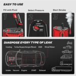 AutoLine Pro HyperSmoke™ Automotive Smoke Machine EVAP Vacuum Leak Tester – Adjustable Pressure – OEM Approved Smoke Fluid – Built-in Air Compressor Motor - Includes Smoke Fluid x2. - Image 5
