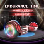 Electric Hoverboard with LED Bluetooth Wheels Chrome Color Self Balance Scooter for Kids, Teenager (Chrome Red) - Image 3