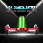 Electric Hoverboard with LED Bluetooth Wheels Chrome Color Self Balance Scooter for Kids, Teenager (Chrome Red) - Image 4