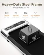 Under Desk Treadmill, Walking Pad for Home and Office, 2.5 HP Portable Walking Jogging Running Machine with Remote Control and LED Display, Silver - Image 4