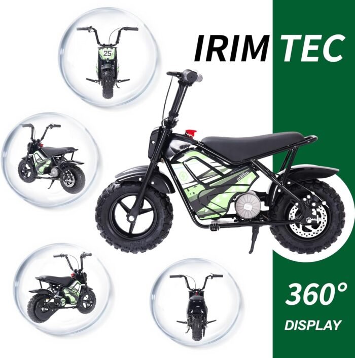 Electric Dirt Bike for Kids- 250W Peak Motor, 24V 9AH Battery, Up to 12MPH & 12 Miles Range, Max Load 100 LBS, Off-Road Tire, 2-Speed Electric Motorcycle for Ages 3-11,Green - Image 3