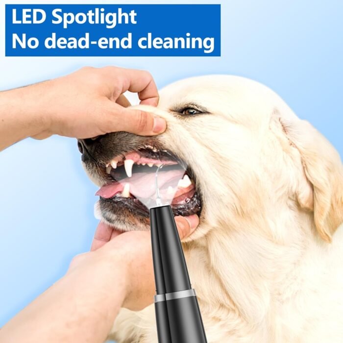 Dog Plaque Remover for Teeth,Pet Ultrasonic Tooth Cleaner,Teeth Cleaning Kit -Tartar Remover for Teeth Stains for Dogs and Cats (Black) - Image 5