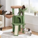 Yaheetech Cactus Cat Tree, 42in Cat Tower for Indoor Cats, Multi Level Kitten Condo Scratching Post, Cat Activity Center Pet Furniture w/Ball, Plush Perch, Platform, Basket - Image 3