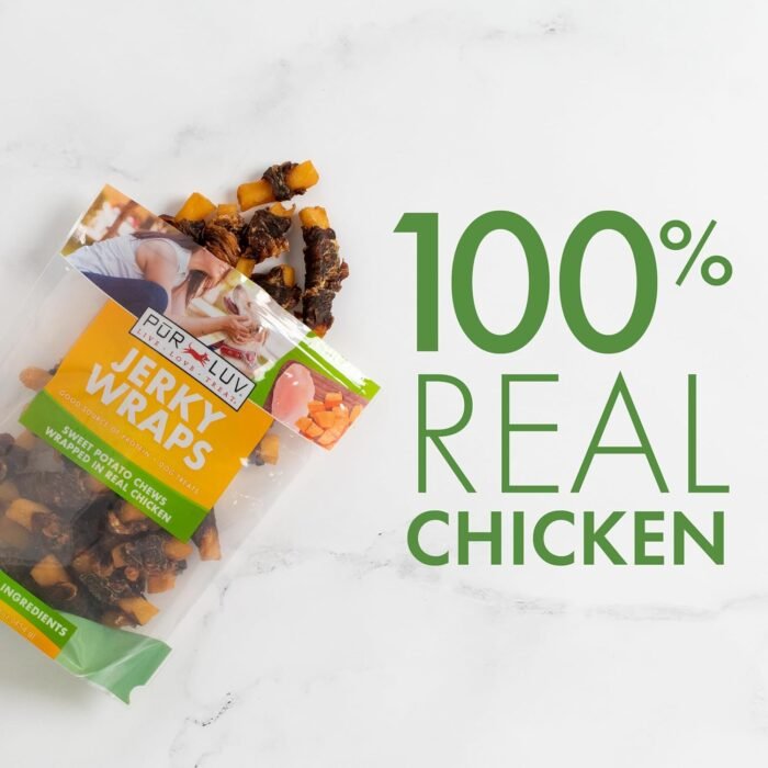 Dog Treats, Chicken & Sweet Potato Jerky Wraps, Made with Real Chicken, 16 Ounces, Rawhide Free, Healthy, Easily Digestible, Long Lasting, High Protein Dog Treat, Satisfies Dog's Urge to Chew - Image 6