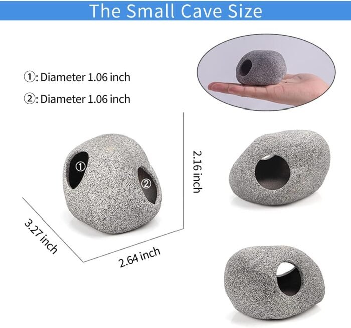 Aquarium Hideaway Rock Cave for Aquatic Pets to Breed, Play and Rest, Stackable Aquarium Cichlid Cave, Betta Hideout and House, Safe and Non-Toxic Ceramic Fish Tank Decorations - Image 3