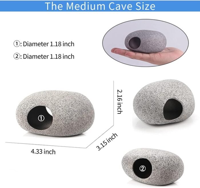 Aquarium Hideaway Rock Cave for Aquatic Pets to Breed, Play and Rest, Stackable Aquarium Cichlid Cave, Betta Hideout and House, Safe and Non-Toxic Ceramic Fish Tank Decorations - Image 4