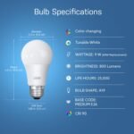 Feit Electric Smart Light Bulbs with RGB Color Changing and Tunable White, 2.4Ghz WiFi Light Bulbs, No Hub Needed, Works with Alexa and Google, Dimmable 60 Watt = LED 9W, OM60/RGBW/CA/AG/3, 3 Pack - Image 3