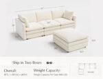 Txtin's Cloud Couches for Living Room L Shaped Sectional Couch with Ottoman Deep Plush 4 Seats Sofa Modern Sofa for Apartment - Image 3