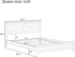 Merax Modern Solid Wood Queen Size Platform Bed with Headboard,No Box Spring Needed,Easy Assembly,Espresso - Image 3