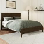 Merax Modern Solid Wood Queen Size Platform Bed with Headboard,No Box Spring Needed,Easy Assembly,Espresso - Image 4
