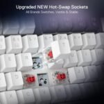 Redragon K673 PRO 75% Wireless Gasket RGB Gaming Keyboard, 3-Modes 81 Keys Compact Mechanical Keyboard Hot-Swap Socket, Dedicated Knob Control and Sound Absorbing Pads, Linear Red Switch - Image 4