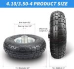 (2 Pack) RRQ 10 Inch Pneumatic Wheel 4.10/3.50-4 Tire, 10" Pneumatic Wheels with 5/8" Bearings,2.2" Offset Hub for Garden Cart, Hand Truck, Lawn Cart, Mower - Image 5