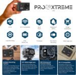 Pro Xtreme 4K Action Camera - Ultra HD Waterproof Camera Video Camera with Wi-Fi, 170° Wide Angle Lens, Image Stabilization, Multiple Mounting Options - Perfect Underwater Camera Snorkeling - Image 3