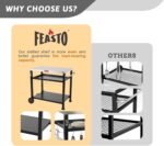 3-Shelf Outdoor Grill Table,Pizza Oven Table for Outside,Movable Grill Cart with Wheels,Indoor & Outdoor Cooking Station, Pizza Oven Stand for Ooni Blackstone Griddle 33.5”x 21.7” - Image 4
