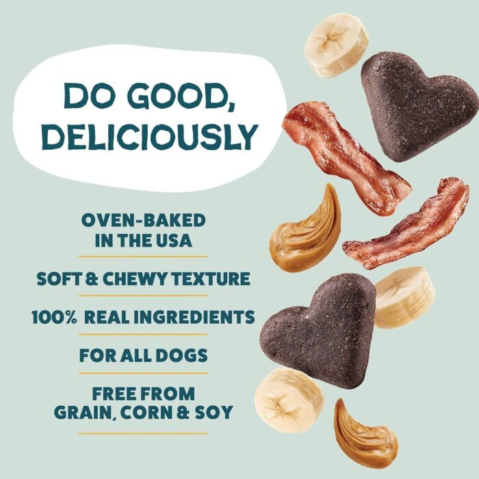 Shameless Pets Soft-Baked Dog Treats, Bananas for Bacon - Natural & Healthy Dog Chews for Skin & Coat Support with Omega 3 & 6 - Biscuits Baked & Made in USA, Free from Grain, Corn & Soy - 1-Pack - Image 4