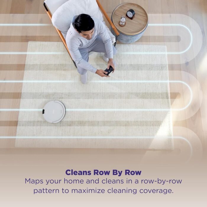 Shark Navigator Robot Vacuum with Bagless 30-Day Capacity Self-Empty Base, Powerful Suction, SmartPath Navigation, Self-Cleaning Brushroll, for Carpets & Hard Floors, White, AV2110S - Image 4