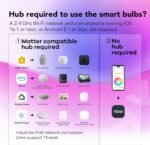 OREiN Matter Smart Light Bulb, Smart Light Bulbs Work with Apple Home, Alexa, Google Home, SmartThings, A19 Color Changing Light Bulbs 2.4Ghz WiFi, 800 Lumens Equivalent 60W 4Pack - Image 4