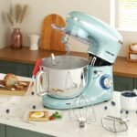 CHeflee Stand Mixer,660W 6+P With 6.5QT Stainless Steel Bowl,Dough Hook, Wire Whip & Beater,for Most Home Cooks,Blue - Image 7