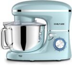 CHeflee Stand Mixer,660W 6+P With 6.5QT Stainless Steel Bowl,Dough Hook, Wire Whip & Beater,for Most Home Cooks,Blue - Image 8