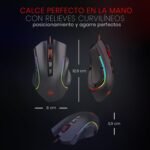 Redragon M602 Gaming Mouse, Ergonomic RGB Gaming Mouse Wired with 7200 Adjustable DPI, 9 Programmable Buttons, Professional Software for Gamer Office [Black] - Image 4