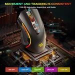 Redragon M602 Gaming Mouse, Ergonomic RGB Gaming Mouse Wired with 7200 Adjustable DPI, 9 Programmable Buttons, Professional Software for Gamer Office [Black] - Image 5