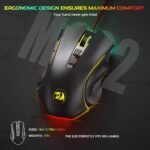 Redragon M602 Gaming Mouse, Ergonomic RGB Gaming Mouse Wired with 7200 Adjustable DPI, 9 Programmable Buttons, Professional Software for Gamer Office [Black] - Image 6