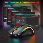 Redragon M602 Gaming Mouse, Ergonomic RGB Gaming Mouse Wired with 7200 Adjustable DPI, 9 Programmable Buttons, Professional Software for Gamer Office [Black] - Image 7