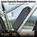 Electric Bike for Adults, Peak 1000W Ebike, 25MPH 60Miles Electric Mountain Bike, 26" Fat Tire Electric Bicycle with 48V 13AH Battery, Rear Rack, Front Suspension, 7 Speed, UL 2849 Certified - Image 4