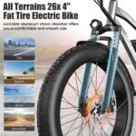 Electric Bike for Adults, Peak 1000W Ebike, 25MPH 60Miles Electric Mountain Bike, 26" Fat Tire Electric Bicycle with 48V 13AH Battery, Rear Rack, Front Suspension, 7 Speed, UL 2849 Certified - Image 5