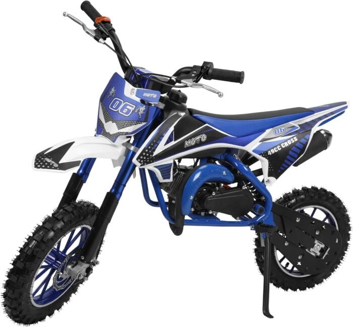 49cc Kids Dirt Bike, Mini Dirt Bike Gas Powered Off-Road Trail Bike, 2-Stroke Mini Motorcycle for Kids and Adults with Front and Rear Disc Brakes, Max Speed 40KM/H - Image 3