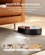 Robot Vacuum and Mop Combo,Lidar Navigation Robotic Vacuum Cleaner with 3.5L Self Emptying Station,5000Pa Vacuum Robot,180mins Runtime,No-Go&No-Mop Zones,App/Alexa/Remote Control,UR3 - Image 3