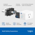 TP-Link 𝗧𝗮𝗽𝗼 Smart Plug Wi-Fi Mini, Energy Monitoring, Compatible with Alexa & Google Home & Samsung SmartThings, Timer, 15A/1800W Max, ETL Certified, 2.4G Wi-Fi Only, Tapo P115(4-Pack) - Image 5