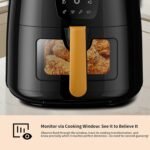 5.8 QT Large Digital Air Fryer with Window for Kitchen Use,Nonstick Made without PFAS, Touchscreen Display,400F,Customized Temp/Time,NonStick Basket,Black - Image 4